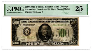 Fr. 2200-G $500 1928 Federal Reserve Note. PMG Very Fine 25 - Picture 1 of 2