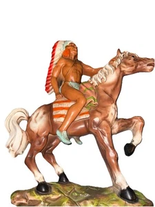 MCM 1962 NATIVE AMERICAN CHIEF ON HORSEBACK Wall Hanging Universal Statuary - Picture 1 of 3