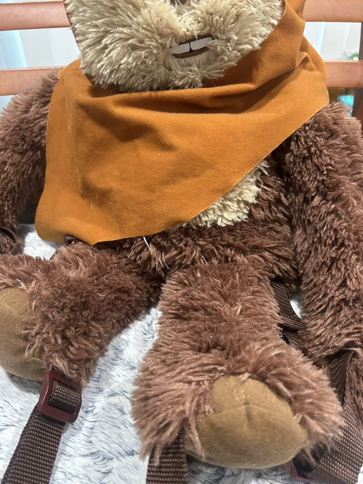 Disney Parks Star Wars Ewok Wicket Plush Animal Back Pack Zip Closure - Image 1 of 1