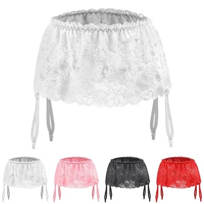 Porte-jarretelles en dentelle pour homme taille élastique et bas de différente - Photo 1/4