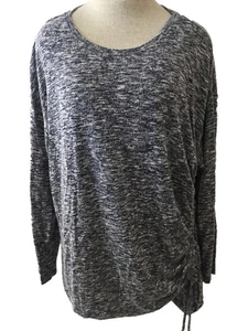 Design History sweater size XL pullover long sleeve blue gray gathered side - Picture 1 of 5