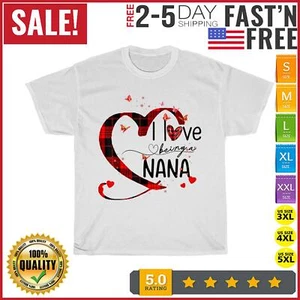 I Love Being A Nana Heart Plaid Red Happy Mother's Day Vintage T Shirt Men Women - Picture 1 of 9
