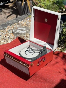Lovely Red Elizabethan Lyric Vintage Valve Record Player - Full Working Order  - Picture 1 of 12