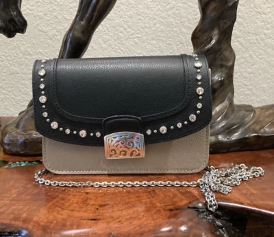 Minibolso BRIGHTON Ginger Snappy beige topo con solapa negra bonita glamorosa combo nuevo con etiquetas Foto 1 de 4