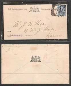 NEW ZEALAND 1901 GLI '1d BLUE VR' OAMARU MOURNING COVER (F) (REF:H 488) - Picture 1 of 1