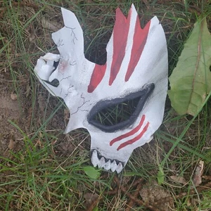 Half Battle Damaged Half Hollow Mask Hand Painted Plastic - Picture 1 of 5