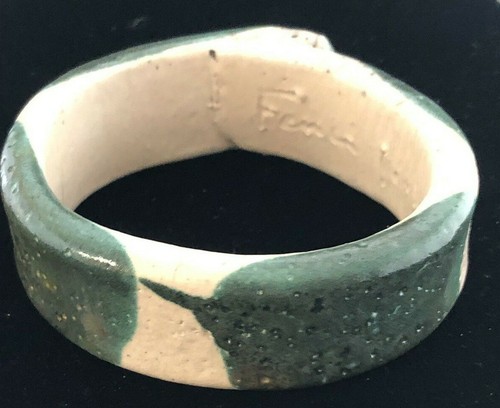 RARE Fendi For KJL Signed Vintage Prototype Bangle Pottery Bracelet KJL Estate!