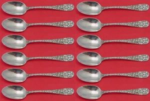 Baltimore Rose by Schofield Sterling Silver Teaspoon Set of 12 pcs 6" - Picture 1 of 5