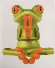 NEW 5.25” x4.5” Tree Frog Meditating Car/Wall Indoor Outdoor Vinyl Sticker Decal