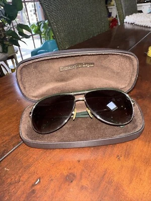 Ermenegildo Zegna Brown Green  Aviator Brown Men's Unisex Sunglasses & Case - Image 1 of 4