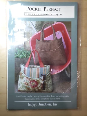 Indygo Junction Pocket Perfect Small Bucket Bag Purse Tote Sewing Pattern B17 - Image 1 of 4