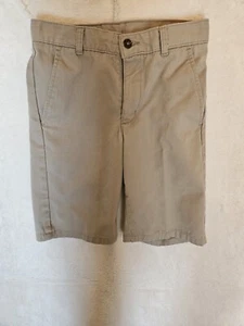 Nautica Boys' School Uniform Khaki Flat Front Short Sz 10 Beige Cotton Polyester - Picture 1 of 7