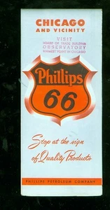 C. 1950 Phillips 66 Chicago (Illinois) foldout map - Picture 1 of 1