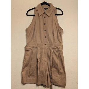 Banana Republic Strampler ärmellos Gürtel Knopfleiste hellbraun Freizeit Größe 14 - Bild 1 von 3