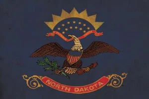 Vintage North Dakota Flag on Canvas, North Dakota Flag, Wall Art, North Dakota - Picture 1 of 6