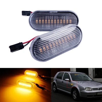 Gelb LED Blinker Seitenblinker Klar Für VW Bora Golf 3 Transporter T5 Passat B5 - Bild 1 von 4