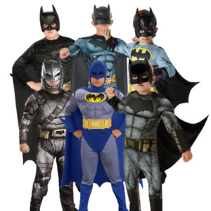 Batman + Mask Boys Fancy Dress Superhero Comic Book Kids Childrens Costume New