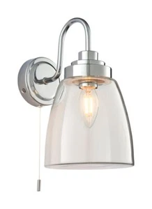 Endon 77088 Ashbury Wall Light, IP44, chrome, clear glass - Picture 1 of 5