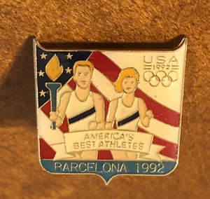 Olympics 1992 Barcelona USA Team Lapel Pin Helping Americas Best Athletes NEW - Picture 1 of 1