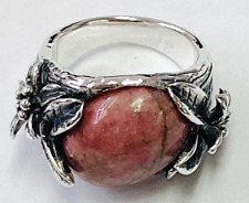 QVC  Or Paz Sterling Silver Rhodolite Flower Band Ring  5