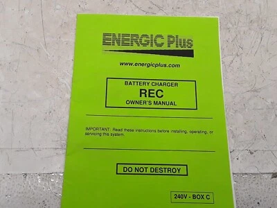 Energic Plus Battery Charger Owner's Manual REC - Image 1 of 3