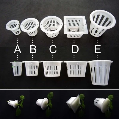 10X Clear White Mesh Pot Net Cup Basket Hydroponic Aeroponic Plant Grow Clone - Image 1 of 2