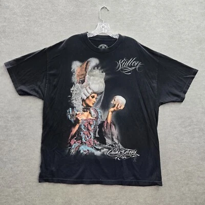 Camisa Sullen Hombres 2XL Negra Carlos Torres Barco Pirata Niña Calavera Tinta Logo Gráfico Foto 1 de 4