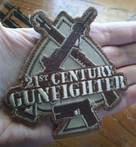21st Century Gunfighter Tactical Combat Hook Back Military Patch - Brown Desert - Picture 1 of 6