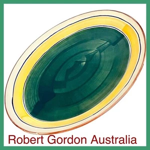 Robert Gordon Australia Platter Oval Green Yellow Serving Dish 17"x13" - Picture 1 of 5