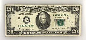 1977 Twenty $20 Dollar Bill Federal Reserve Note - San Francisco - Picture 1 of 5