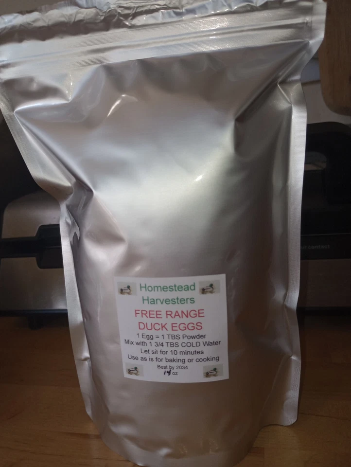 HOMESTEAD HARVESTERS MRE Free Range Duck Eggs 16 oz=56 Servings/ Pantry, Camping, Emergencies