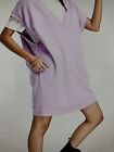 Asos Lilac Brushed Jersey V Neck Oversized Mini Dress Size Uk 10 Bnwt