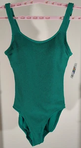 NEW NWT Time and Tru Swimsuit One Piece Women's Large Green Padded Bra - Picture 1 of 8