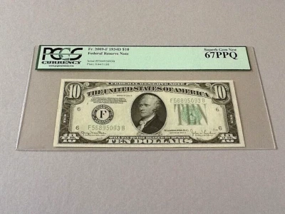 U.S. $10 FR 2009-F 1934D Fed Reserve Note Atlanta  PCGS 67 PPQ - Image 1 of 4