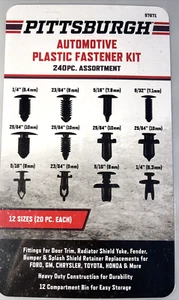 Automotive Plastic Fastener Kit, 240 Piece - Picture 1 of 3