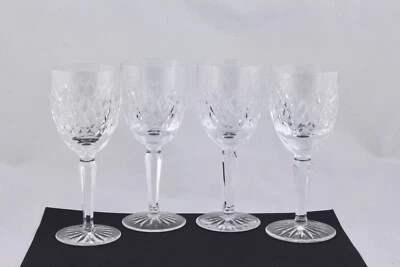 SET OF 4 WATERFORD CRYSTAL SLANE 6-1/2” CLARET WINE GLASSES - MINT - Image 1 of 4