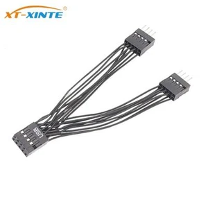 USB Motherboard 9P 9Pin Expansion Extender Dual 10cm Adapter USB for 1pc Male to - Picture 1 of 4