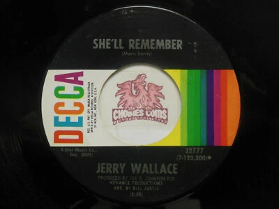 Jerry Wallace: She'll Remember / After You, 45 RPM EX (2J) - Image 1 of 2