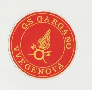 VV.F Genova Gargano  Ø cm 9  ADESIVO STICKER  NEW ORIGINAL - Imagen 1 de 2