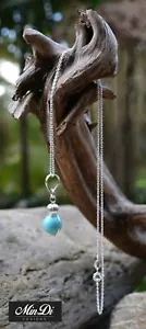 Handmade necklace / pendant with Sterling Silver & Turquoise Magnesite. - Picture 1 of 5