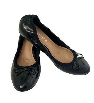 Via Spiga Black Patent Light Spring Leather Ballet Slip On Shoes Sz 8M MSRP $150 - Image 1 of 4
