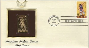 American Indian Dances--Hoop Dance--1st day issue-Golden Replica - Picture 1 of 8