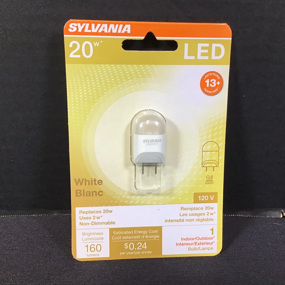 Sylvania 20W LED White Blanc 120V G8 Base 160 Lumens Light NEW - Image 1 of 3