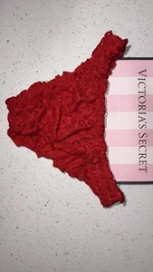 NWT PINK by Frankies Bikinis Red Hudson Eyelet Cheeky Bikini Bottom Size L - Picture 1 of 3