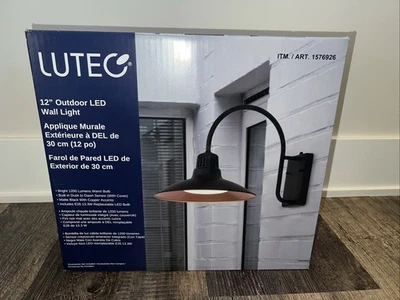 Lutec 12" Outdoor LED Wall Light 1576926 Brand New - Image 1 of 3