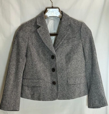 Chaqueta Abrigo Blazer Mujer H Hilfiger Lana Tweed - Azul/Gris - Talla S/P - Nueva Foto 1 de 4