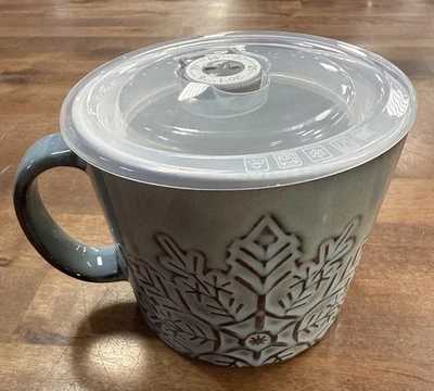 Gris - Taza sopa copo de nieve con tapa - 20 fl oz (591 ml) Foto 1 de 4