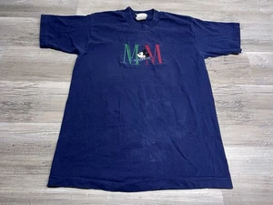 Vintage Disney Mickey Mouse Embroidered Initials T-Shirt Made in USA Size Medium - Picture 1 of 10