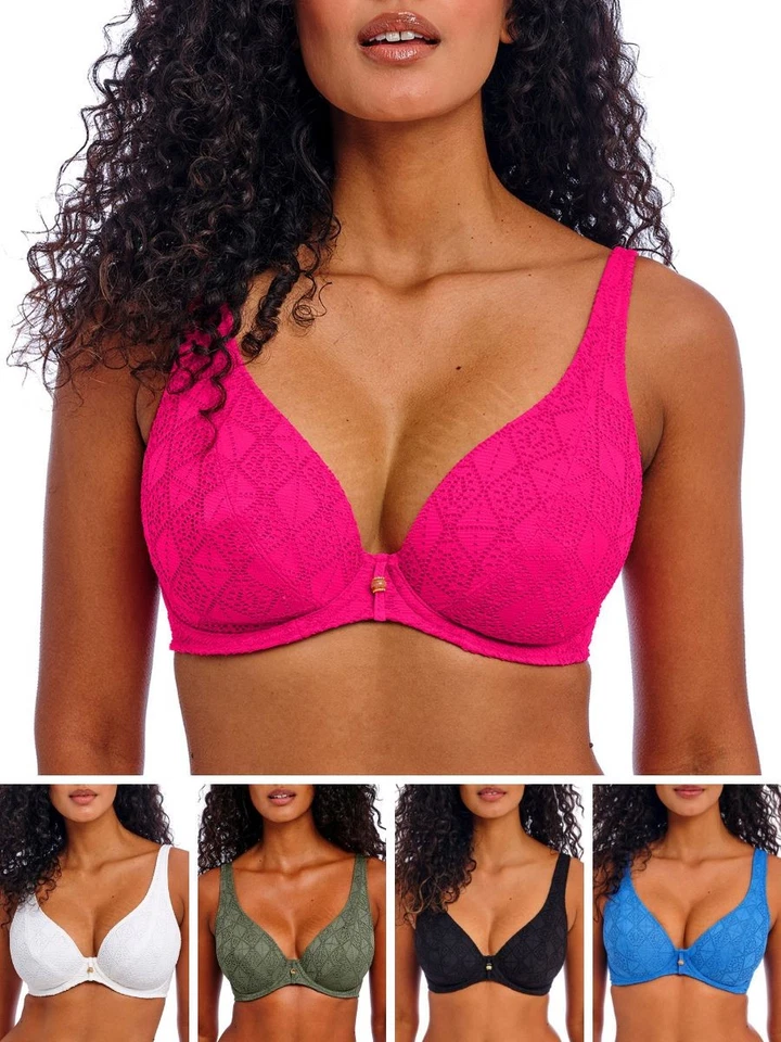 Freya Nomad Nights Bikini Top High Apex Plunge Bikini Tops Beachwear Swimwear - Image 1 of 1