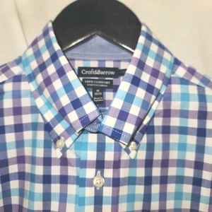 Croft Barrow True Comfort Stretch Fabric Classic Fit Button Shirt Mens 15 32-33 - Picture 1 of 9
